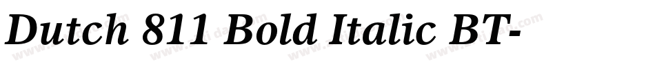 Dutch 811 Bold Italic BT字体转换